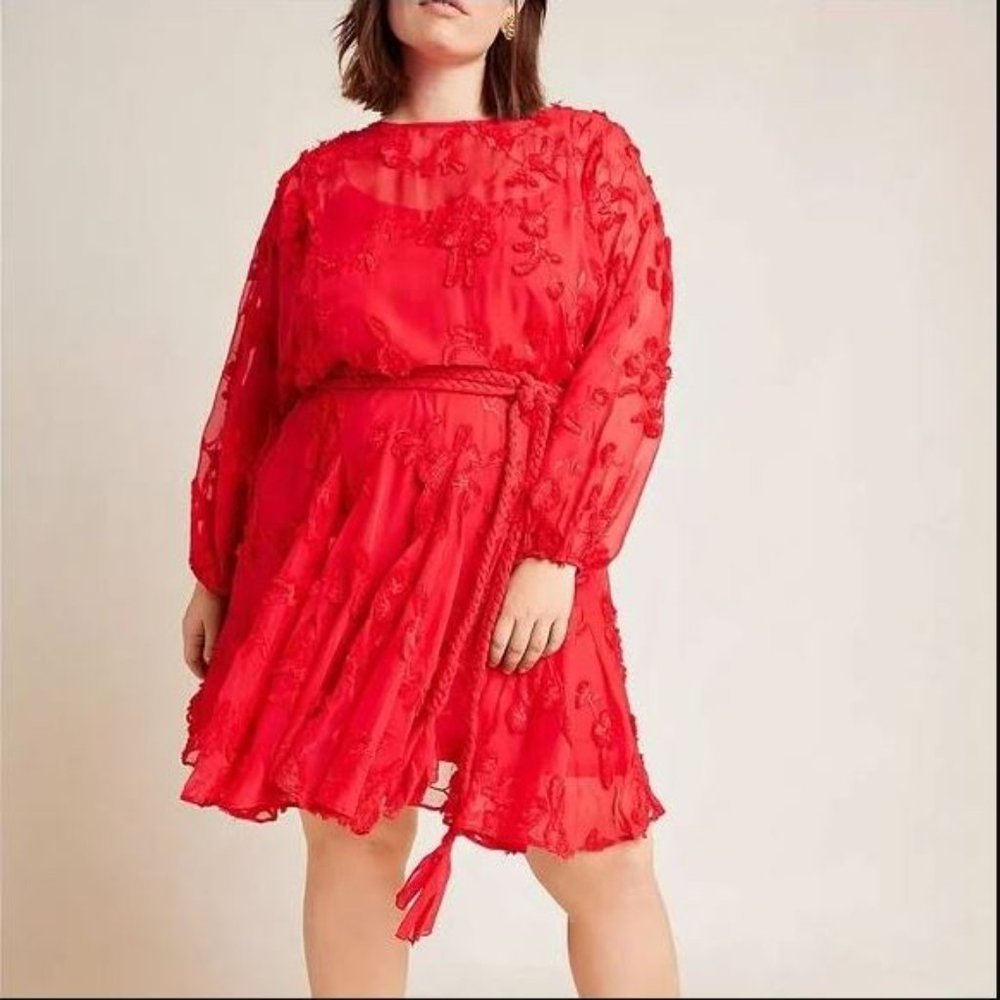 Anthropologie Mare Mare Amal Textured Embroidered Dress. NWT - Picture 4 of 10